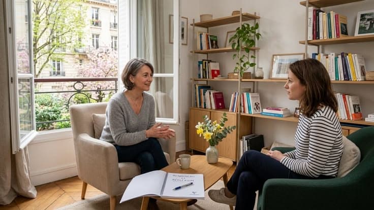 Support coordinator meeting with participant in a warm home setting